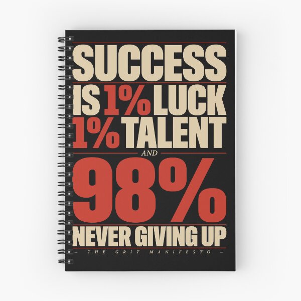 Item preview, SUCCESS IS 1% LUCK 1% TALENT AND 98% NEVER GIVING UP — THE GRIT MANIFESTO designed and sold by jkrphoto.