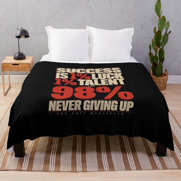 Item preview, SUCCESS IS 1% LUCK 1% TALENT AND 98% NEVER GIVING UP — THE GRIT MANIFESTO designed and sold by jkrphoto.