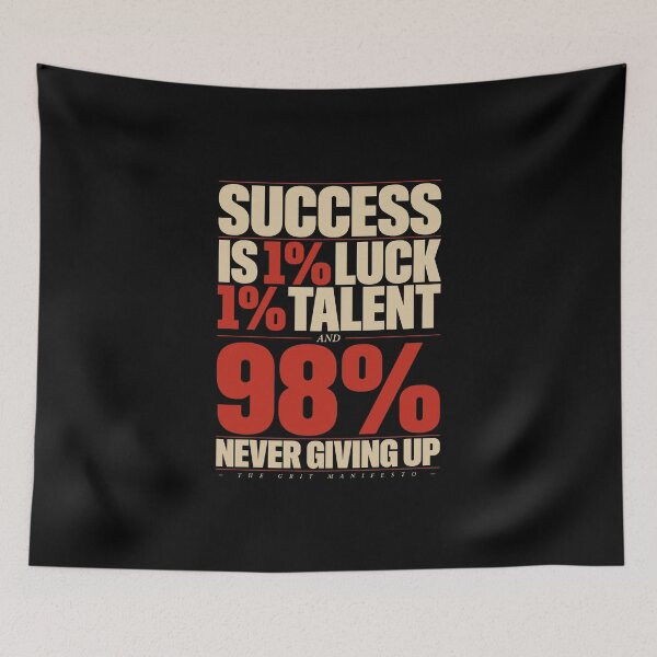 Item preview, SUCCESS IS 1% LUCK 1% TALENT AND 98% NEVER GIVING UP — THE GRIT MANIFESTO designed and sold by jkrphoto.