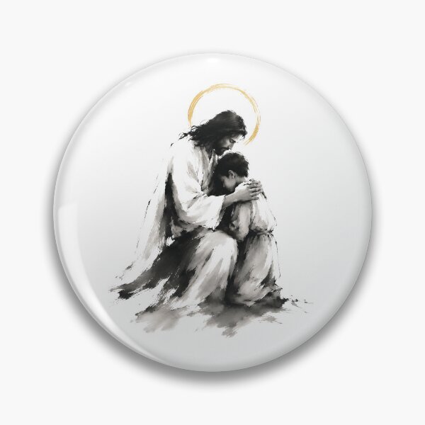 Item preview, Jesus Comforting a Child Christian Art designed and sold by Phos Creatives.