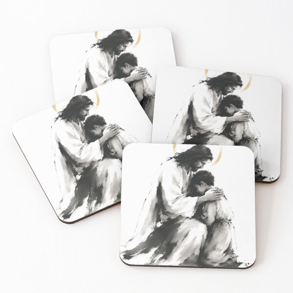 Item preview, Jesus Comforting a Child Christian Art designed and sold by Phos Creatives.