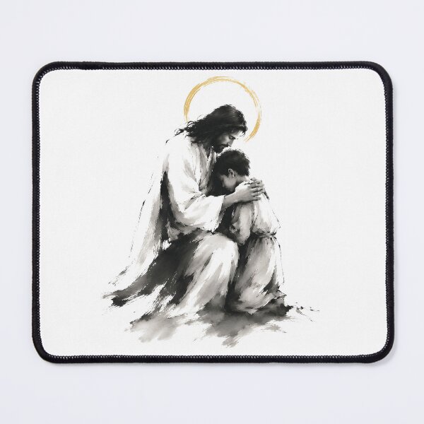 Item preview, Jesus Comforting a Child Christian Art designed and sold by Phos Creatives.
