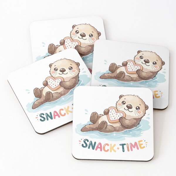 Item preview, Snack Time Cute Otter Cartoon Humor designed and sold by stylishdzign.