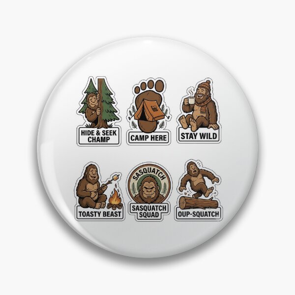 Item preview, Vintage Bigfoot Hiking Sticker Pack - Retro Sasquatch & Camp Puns designed and sold by SimpleP.