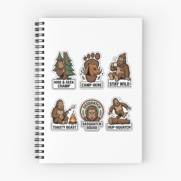 Item preview, Vintage Bigfoot Hiking Sticker Pack - Retro Sasquatch & Camp Puns designed and sold by SimpleP.