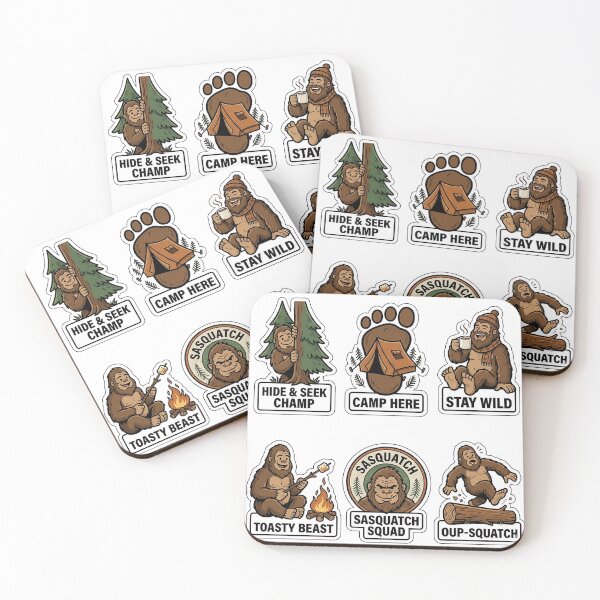 Item preview, Vintage Bigfoot Hiking Sticker Pack - Retro Sasquatch & Camp Puns designed and sold by SimpleP.