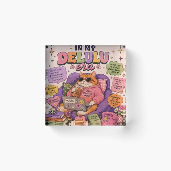Item preview, In My Delulu Era Funny Cat Aesthetic Retro Gen Z Meme designed and sold by Gautam29.