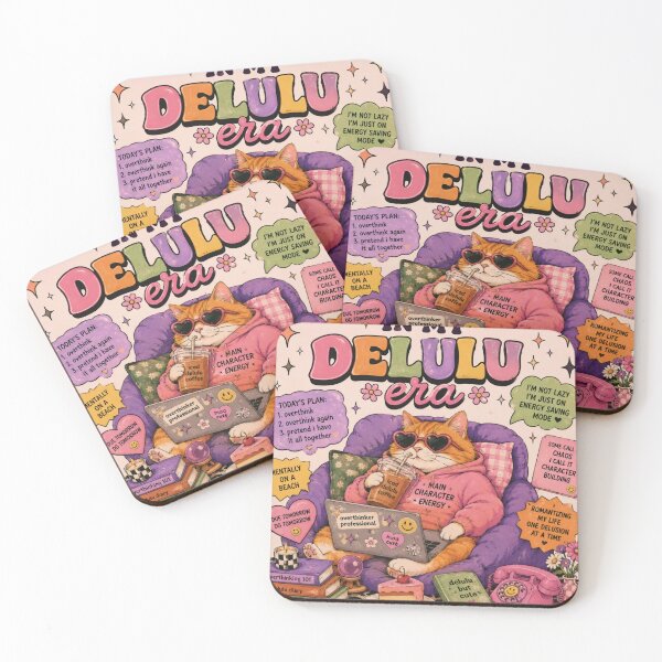 Item preview, In My Delulu Era Funny Cat Aesthetic Retro Gen Z Meme designed and sold by Gautam29.