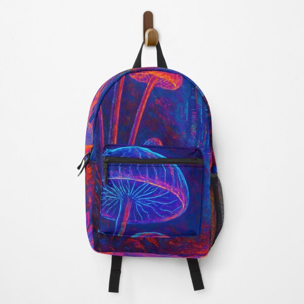 Item preview, Cyberpunk Wanderer Neon Landscape - Synthwave City Art designed and sold by Nexus Space.