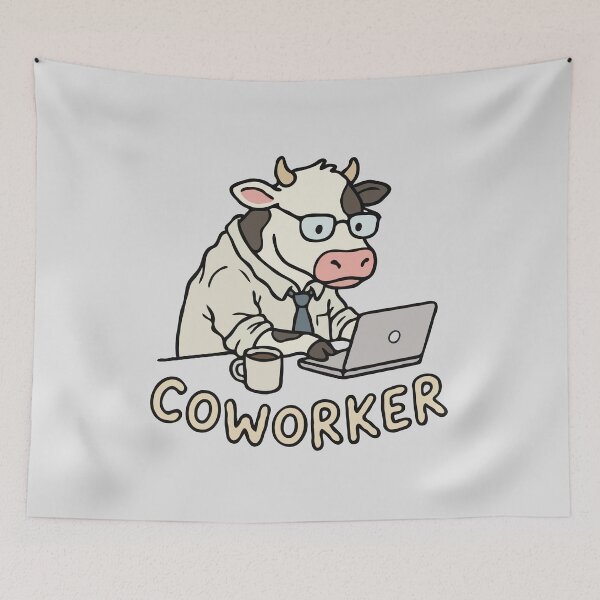 Item preview, Office Cow Working Coworker designed and sold by Gkinoki.