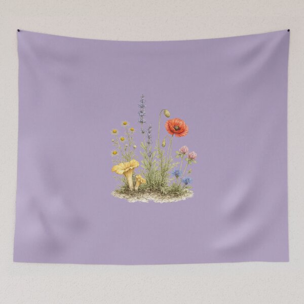 Item preview, Wildflower Botanical Plate – Vintage Watercolor Scientific Floral Illustration designed and sold by MagicMakerPh.