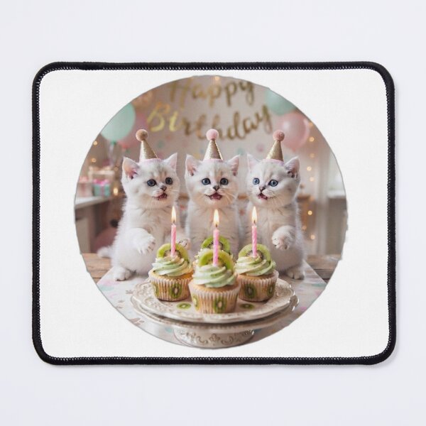 Item preview, Triple Birthday Kittens – Cute Cats Party Sticker designed and sold by Fatomfatom.