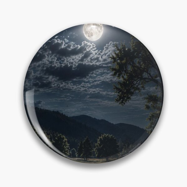 Item preview, Moonlit Cabin Landscape |  Night Sky Meadow Scene designed and sold by BHOWMIK STORE.