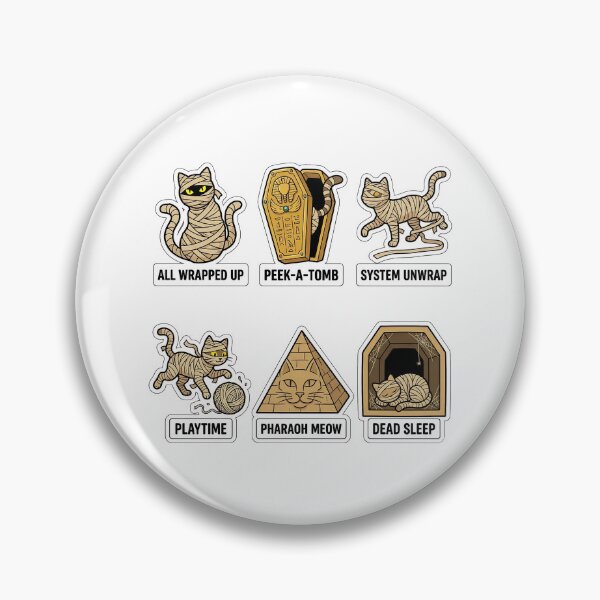 Item preview, Retro Mummy Cat Sticker Pack - Vintage Halloween & Tomb Puns designed and sold by SimpleP.