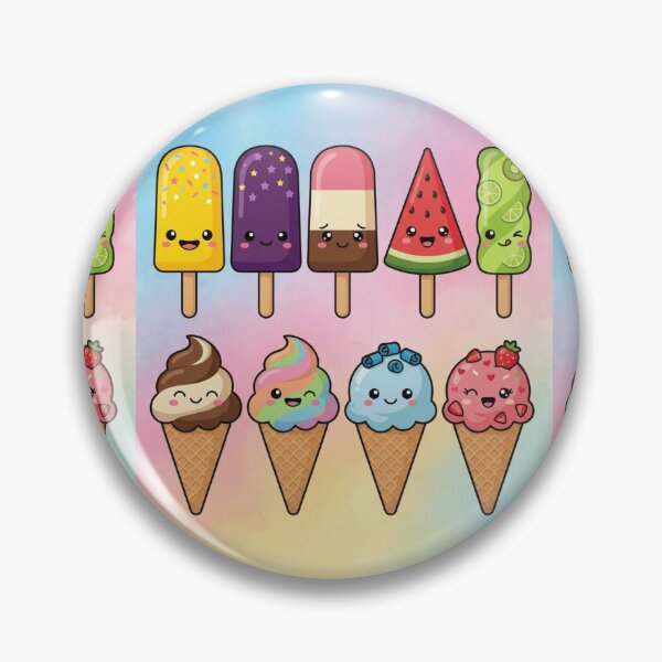 Item preview, Cute Kawaii Rainbow Fruit & Sprinkles Ice Cream Sticker Pack designed and sold by FatiDesigns.