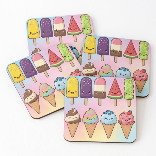 Item preview, Cute Kawaii Rainbow Fruit & Sprinkles Ice Cream Sticker Pack designed and sold by FatiDesigns.