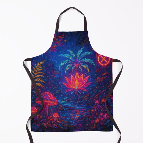 Item preview, Neon Mystic Lotus Forest - Psychedelic Jungle Nature Painting designed and sold by Nexus Space.