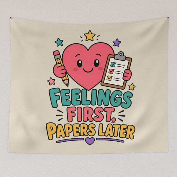 Item preview, Feelings First Papers Later Funny School Counselor Shirt designed and sold by Nawi32.