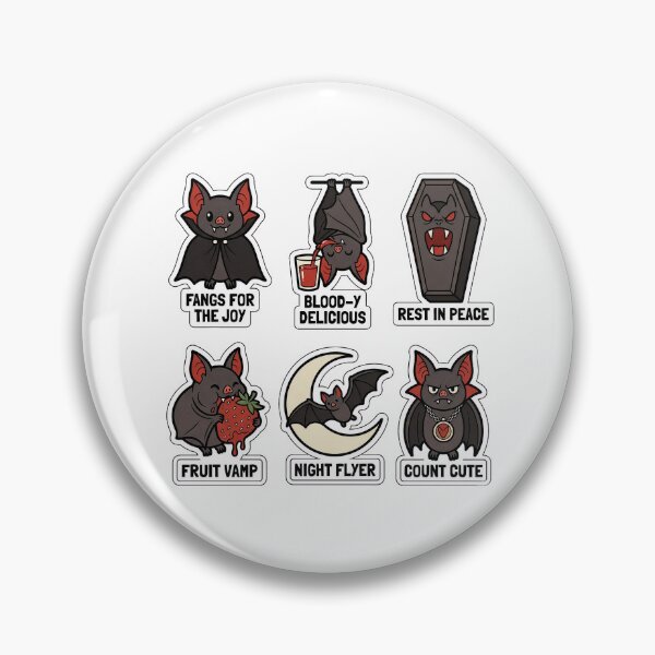 Item preview, Retro Vampire Bat Sticker Pack - Vintage Halloween & Blood Puns designed and sold by SimpleP.