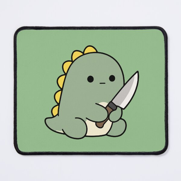 Item preview, Cute Dinosaur Holding Knife designed and sold by cladeart.