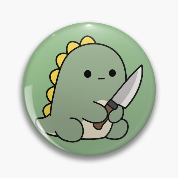 Item preview, Cute Dinosaur Holding Knife designed and sold by cladeart.