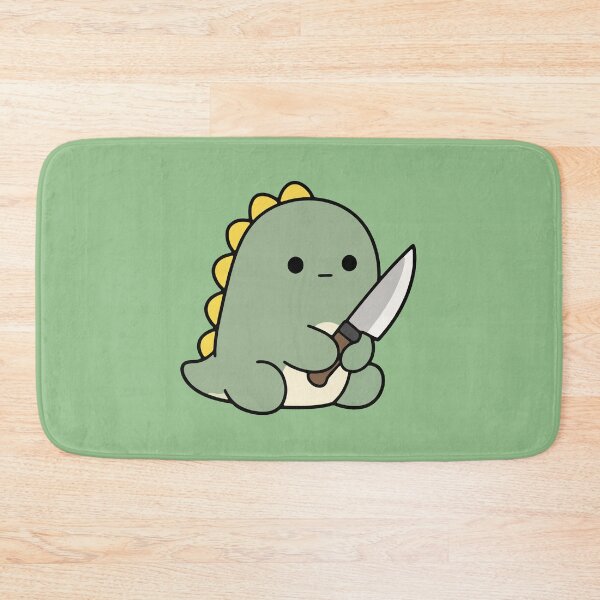 Item preview, Lindo dinosaurio sosteniendo un cuchillo designed and sold by cladeart.
