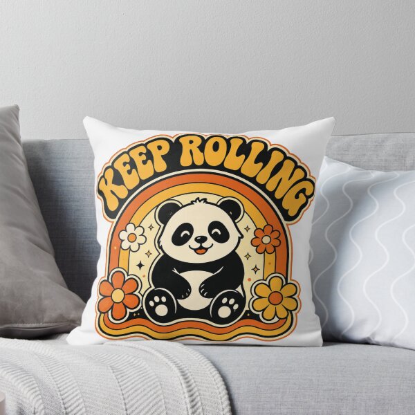 Item preview,  Keep Rolling Groovy Retro Panda Shirt 70s Rainbow Aesthetic Tee Panda Lover Gift Vintage Flower Power Shirt designed and sold by Gremlin Hours.