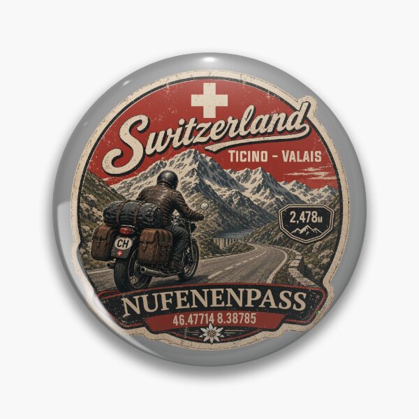 Item preview, Nufenen Pass Switzerland Nufenenpass Motorcycle Sticker TShirt 03 designed and sold by OuterShellUK.