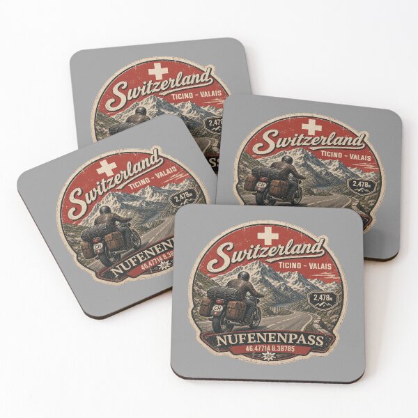 Item preview, Nufenen Pass Switzerland Nufenenpass Motorcycle Sticker TShirt 03 designed and sold by OuterShellUK.