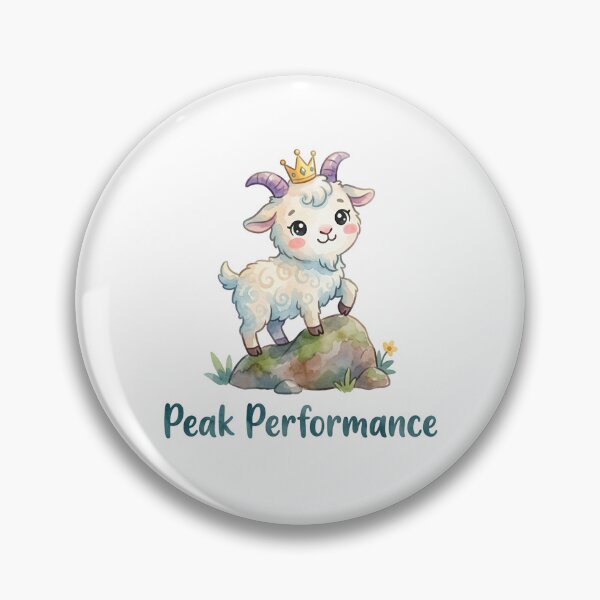 Item preview, Peak Performance Funny Goat Cartoon Motivation designed and sold by stylishdzign.