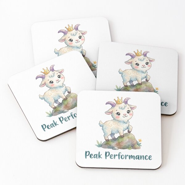Item preview, Peak Performance Funny Goat Cartoon Motivation designed and sold by stylishdzign.