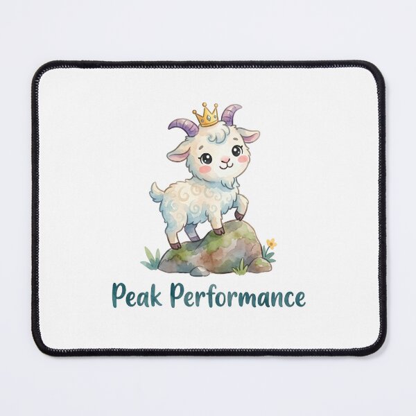 Item preview, Peak Performance Funny Goat Cartoon Motivation designed and sold by stylishdzign.