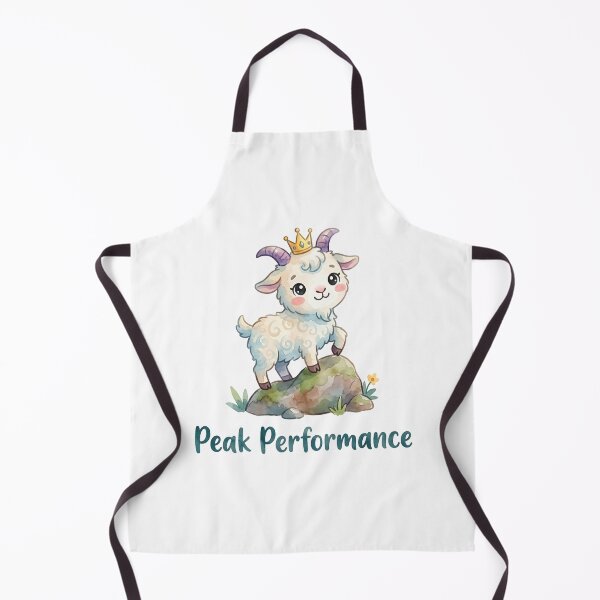 Item preview, Peak Performance Funny Goat Cartoon Motivation designed and sold by stylishdzign.