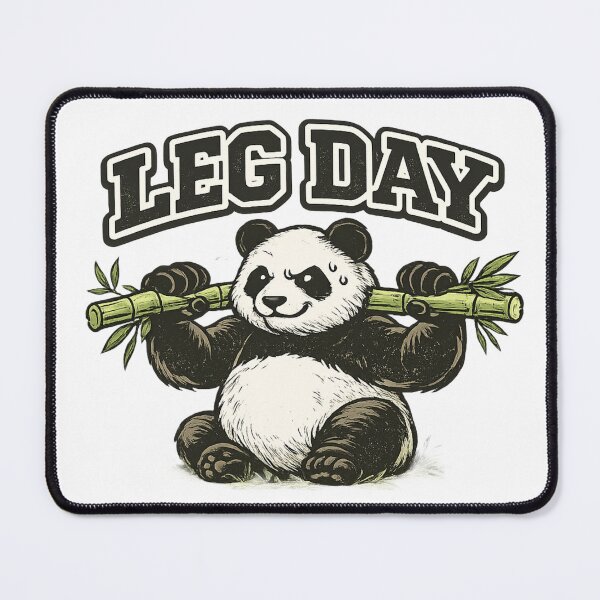 Item preview, Leg Day Never Skip It Gym Panda Funny Fitness Shirt Panda Lover Gift Workout Humor Tee Gym Motivation Shirt designed and sold by Gremlin Hours.