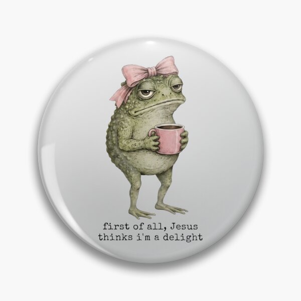 Item preview, Funny First Of All Jesus Thinks I’m A Delight Frog Meme designed and sold by VincentGoodLove.