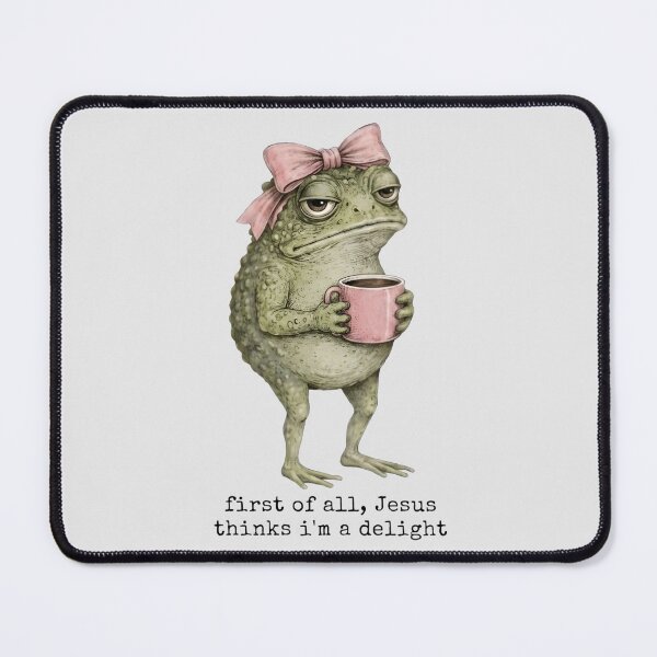 Item preview, Funny First Of All Jesus Thinks I’m A Delight Frog Meme designed and sold by VincentGoodLove.