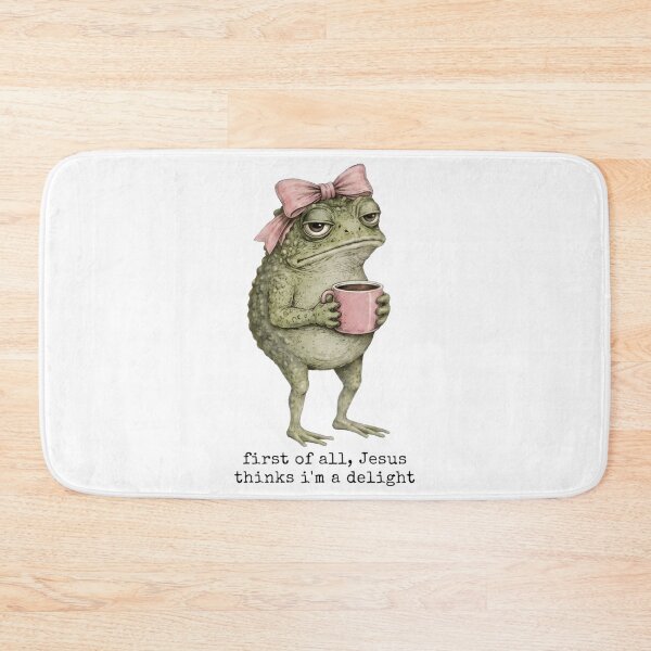 Item preview, Funny First Of All Jesus Thinks I’m A Delight Frog Meme designed and sold by VincentGoodLove.