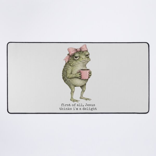Item preview, Funny First Of All Jesus Thinks I’m A Delight Frog Meme designed and sold by VincentGoodLove.