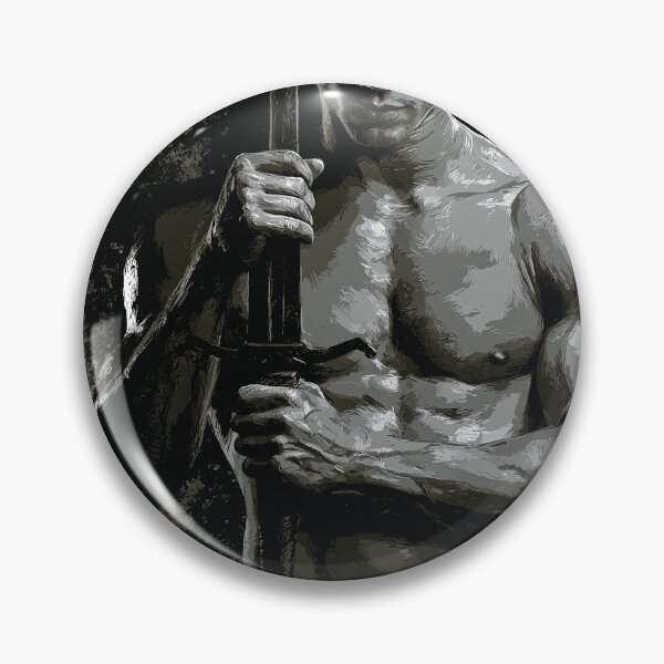 Item preview, Monochrome Warrior Holding Sword in Dramatic Light designed and sold by JaimeLikes.