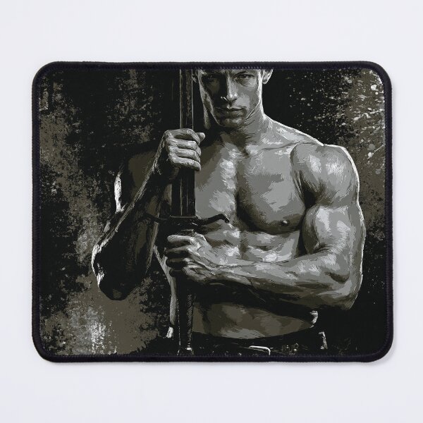 Item preview, Monochrome Warrior Holding Sword in Dramatic Light designed and sold by JaimeLikes.