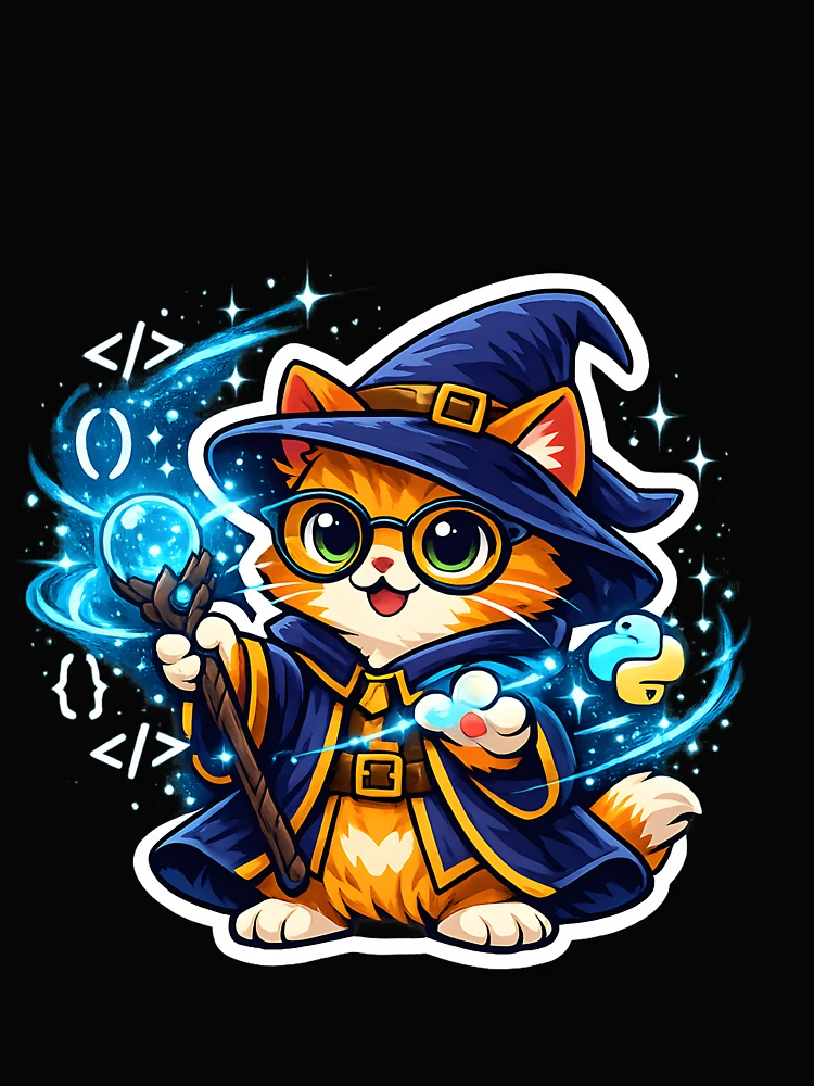 Thumbnail 4 of 4, Boxy T-Shirt, Python Wizard Cat Coding Magic designed and sold by loukaidigitals.