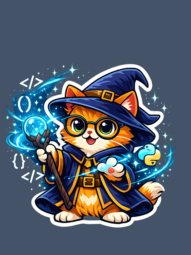Aperçu 7 sur 7. T-shirt oversize avec l'œuvre Python Magic Chat Coding Magic créée et vendue par loukaidigitals.