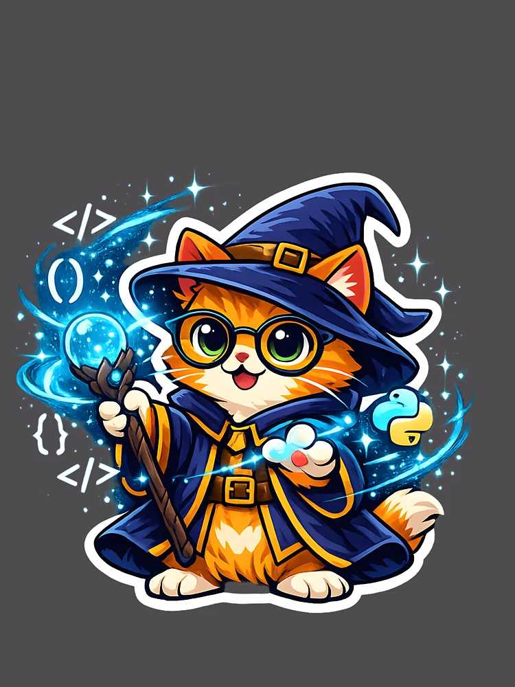 Thumbnail 6 of 6, Premium Oversized Sweatshirt, Python Wizard Cat Coding Magic designed and sold by loukaidigitals.