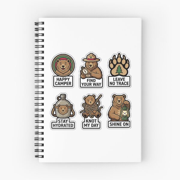 Item preview, Vintage Bear Camp Sticker Pack - Retro Mascot & Forest Puns designed and sold by SimpleP.