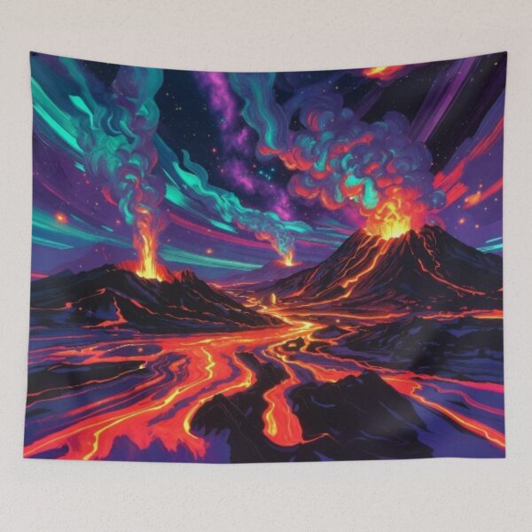Item preview, Cosmic Volcano Eruption Psychedelic Poster designed and sold by Nexus Space.