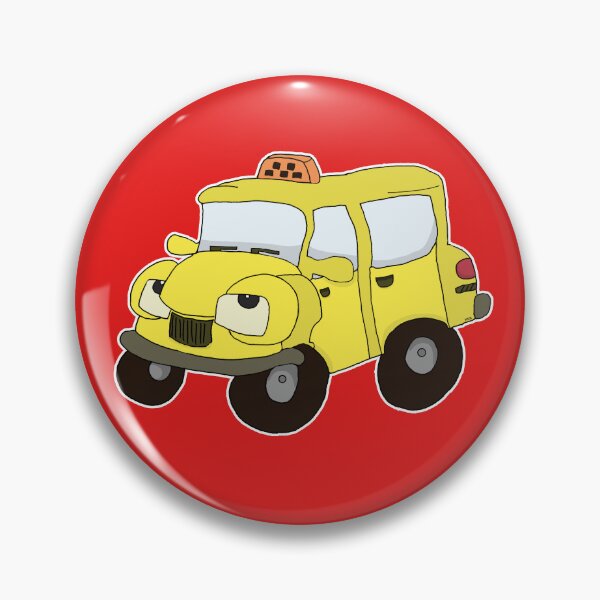 Item preview, Cute Yellow Taxi Cartoon | Funny Tired Car Things with Feelings Sticker designed and sold by MyxaART.