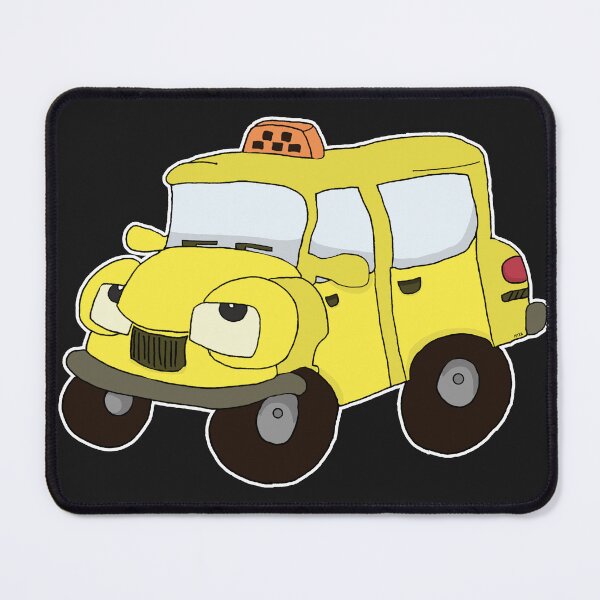 Item preview, Cute Yellow Taxi Cartoon | Funny Tired Car Things with Feelings Sticker designed and sold by MyxaART.