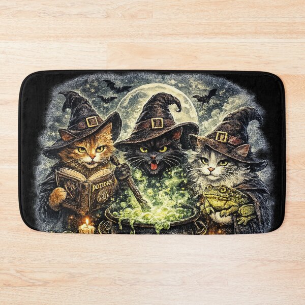 Item preview, Witch Cat Coven - Vintage Halloween Cat Graphic designed and sold by VHSmeow.