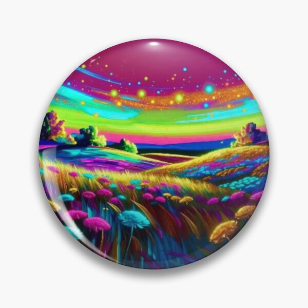 Item preview, Psychedelic Neon Wildflower Meadow  designed and sold by Nexus Space.