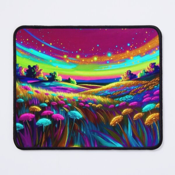 Item preview, Psychedelic Neon Wildflower Meadow  designed and sold by Nexus Space.